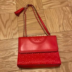 Tory Burch Fleming Convertible Shoulder Bag - Red